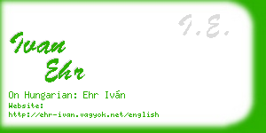 ivan ehr business card